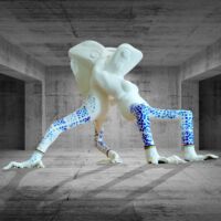 Sculptuur Blou Blauw gemaakt in samewerking met Harley Davelaar op uitnodiging van Margin Art & Media. Blou-Blauw-Marit-Otto-&-Harley-Davelaar