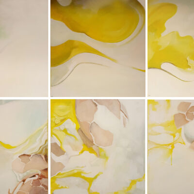 In the Beginning. 6 luik, acryl op doek, 30/30 cm In-The-Beginning-acryl -op- canvas-beeldende-kunst-Marit- Otto