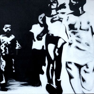 Running Scared- 2011
onderdeel van tweeluik- 150/100 cm 150/100 cm Running Scared-acryl op canvas 150/100 cm 2011