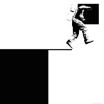 Flat Earth 01 - Man on the moon - Artprint op Dibond- 2023